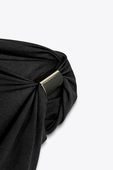 ASYMMETRIC POLYAMIDE TOP - Black by Zara - Image 5