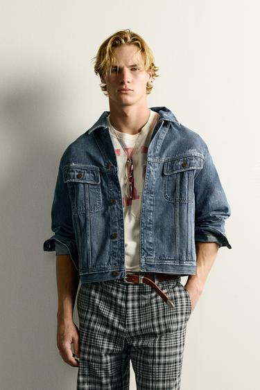 JAQUETA JEANS RELAXED FIT COM PASSANTE - Azul da Zara