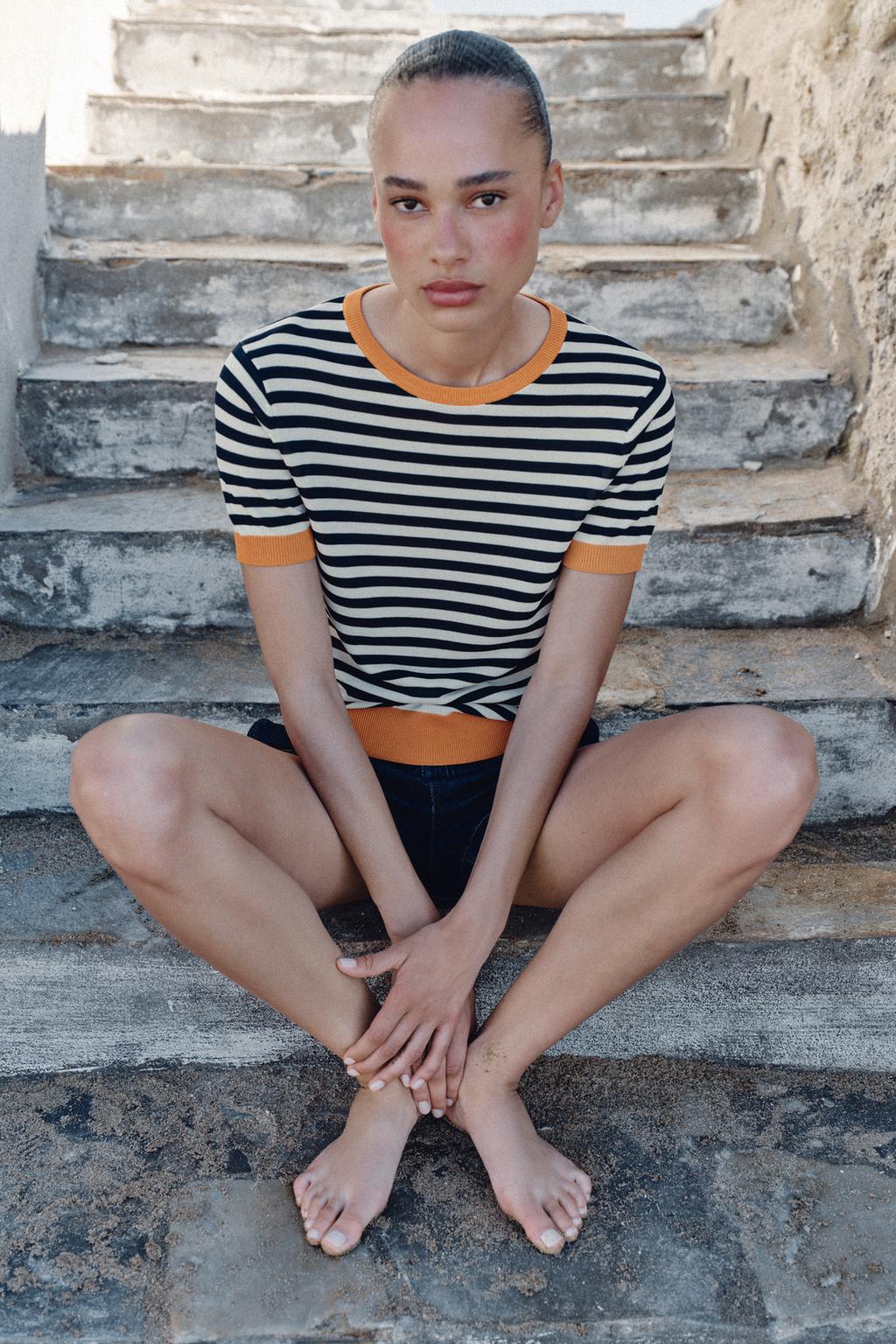 STRIPED KNIT TOP - image 2