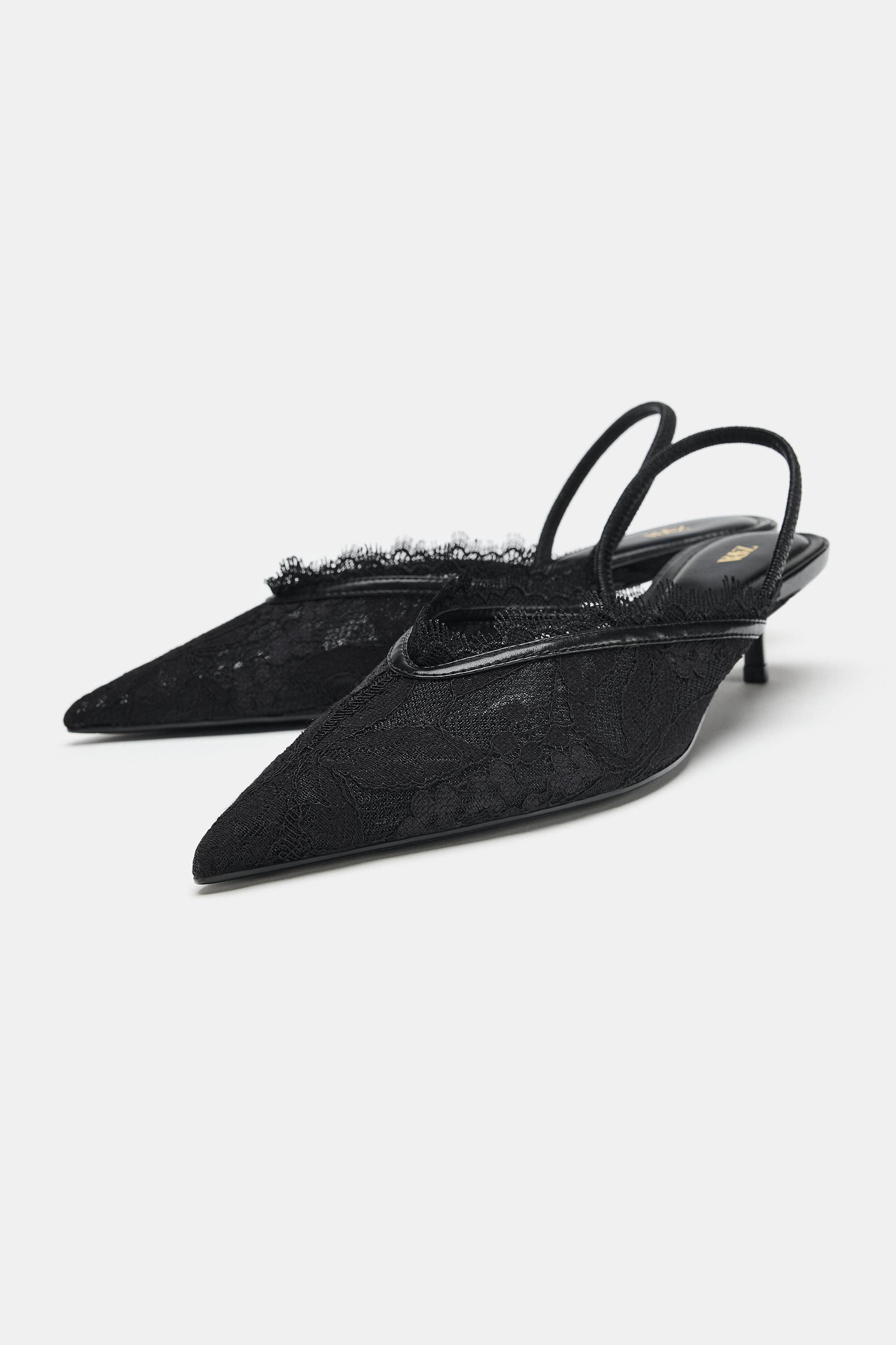 レースキトンヒールシューズ - ブラック | ZARA Japan / 日本