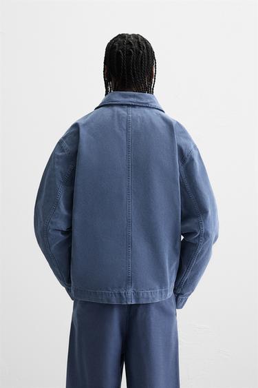 WASHED CANVAS JACKET - Blue by Zara - Image 2