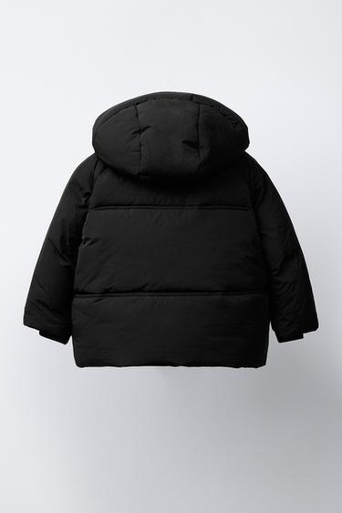 MANTEAU MATELASSÉ CAPUCHE DÉPERLANT - Noir de Zara - Image 3