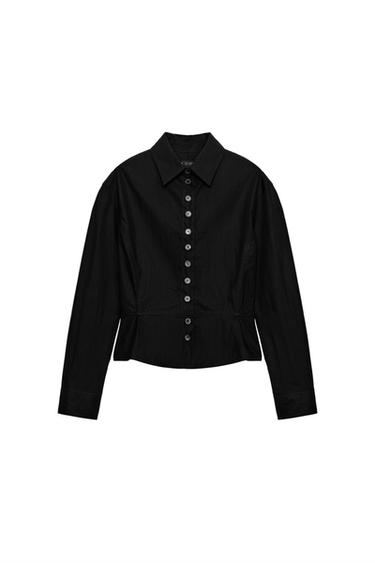 ZW COLLECTION KREKLS AR POGĀM UN PEPLUM - Melns no Zara