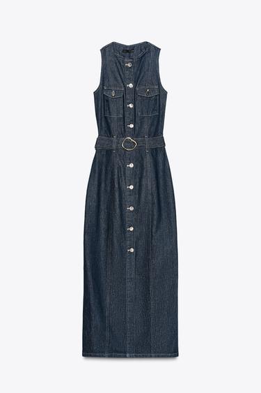 Z1975 DENIM DRESS WITH BELT - Blue by Zara