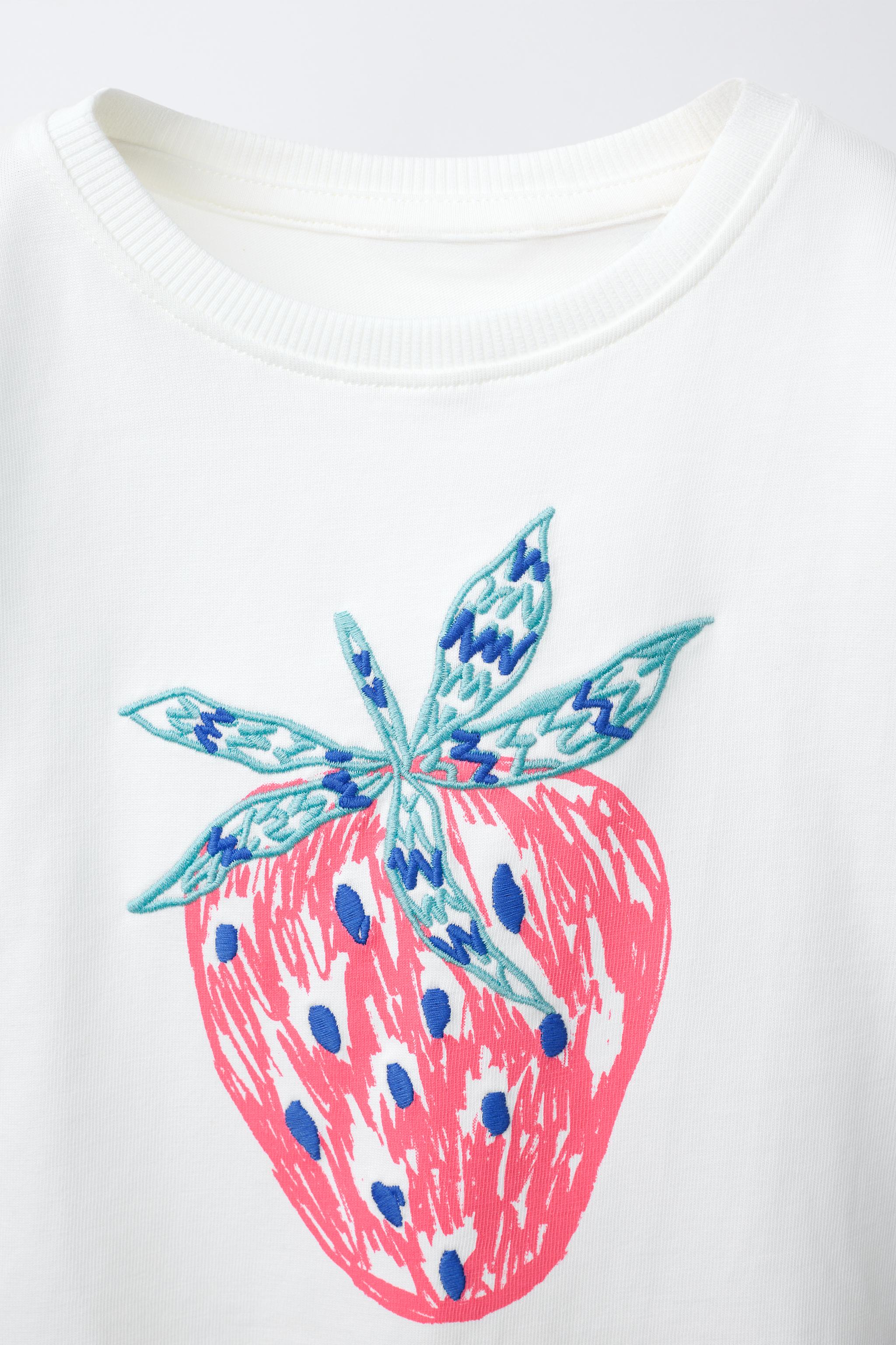 T-SHIRT IMPRIMÉ ET BRODÉ FRUITS