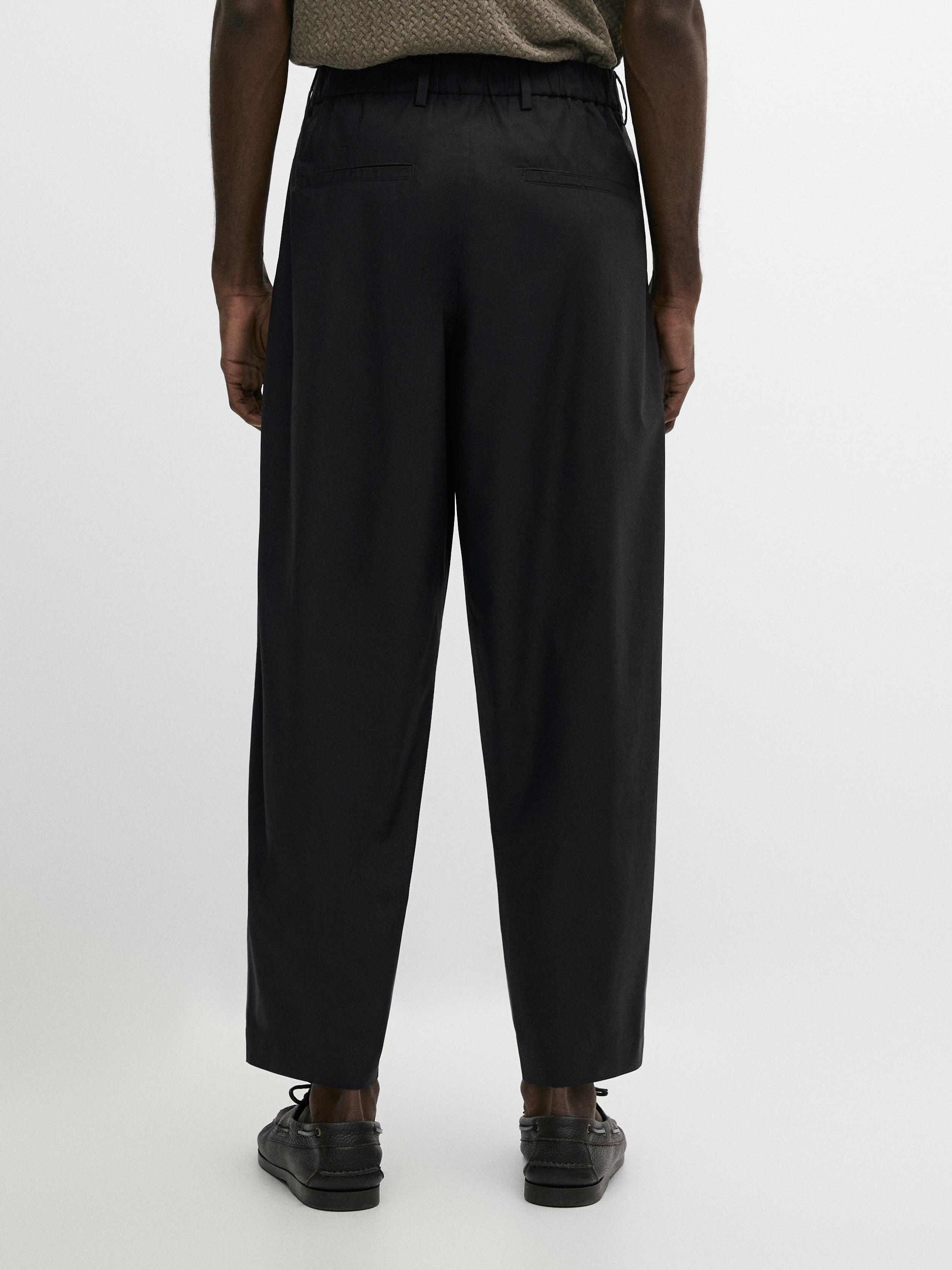Pantalon double pince en coton