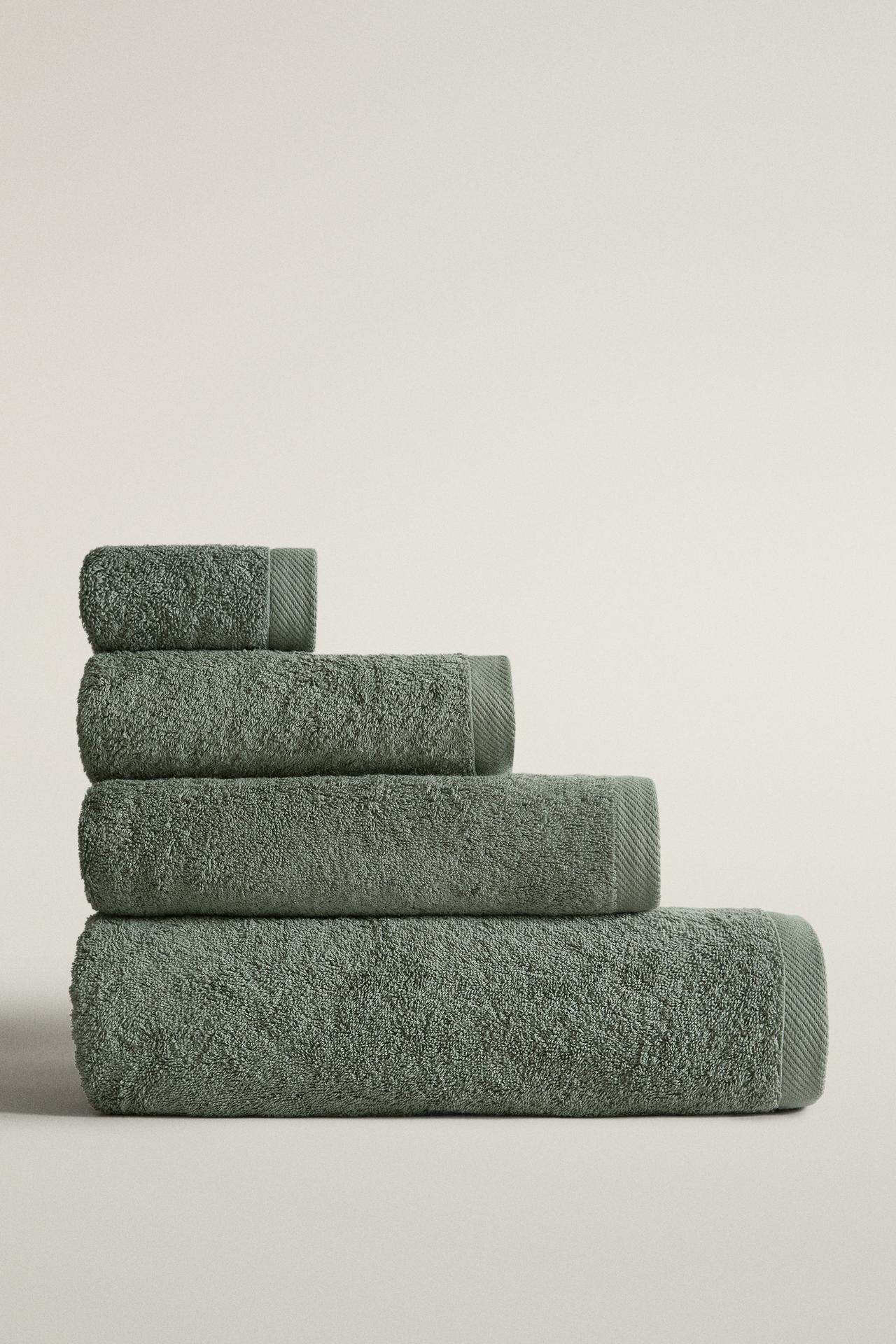 SOLID COTTON TERRYCLOTH BATH TOWEL (500 GSM) — Khaki