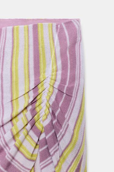 JUPE-PANTALON LONGUE EN MAILLE À RAYURES - Multicolore de Zara - Image 7