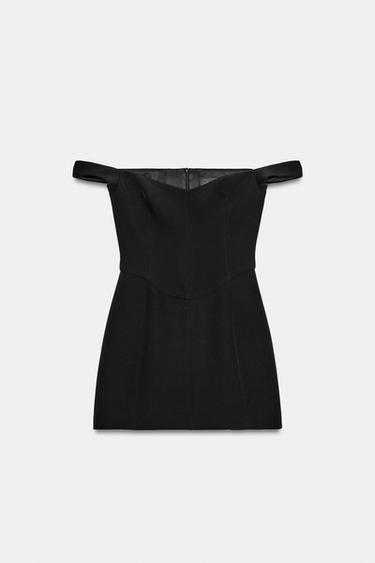 ROBE COURTE À VOLUME - Noir de Zara - Image 4