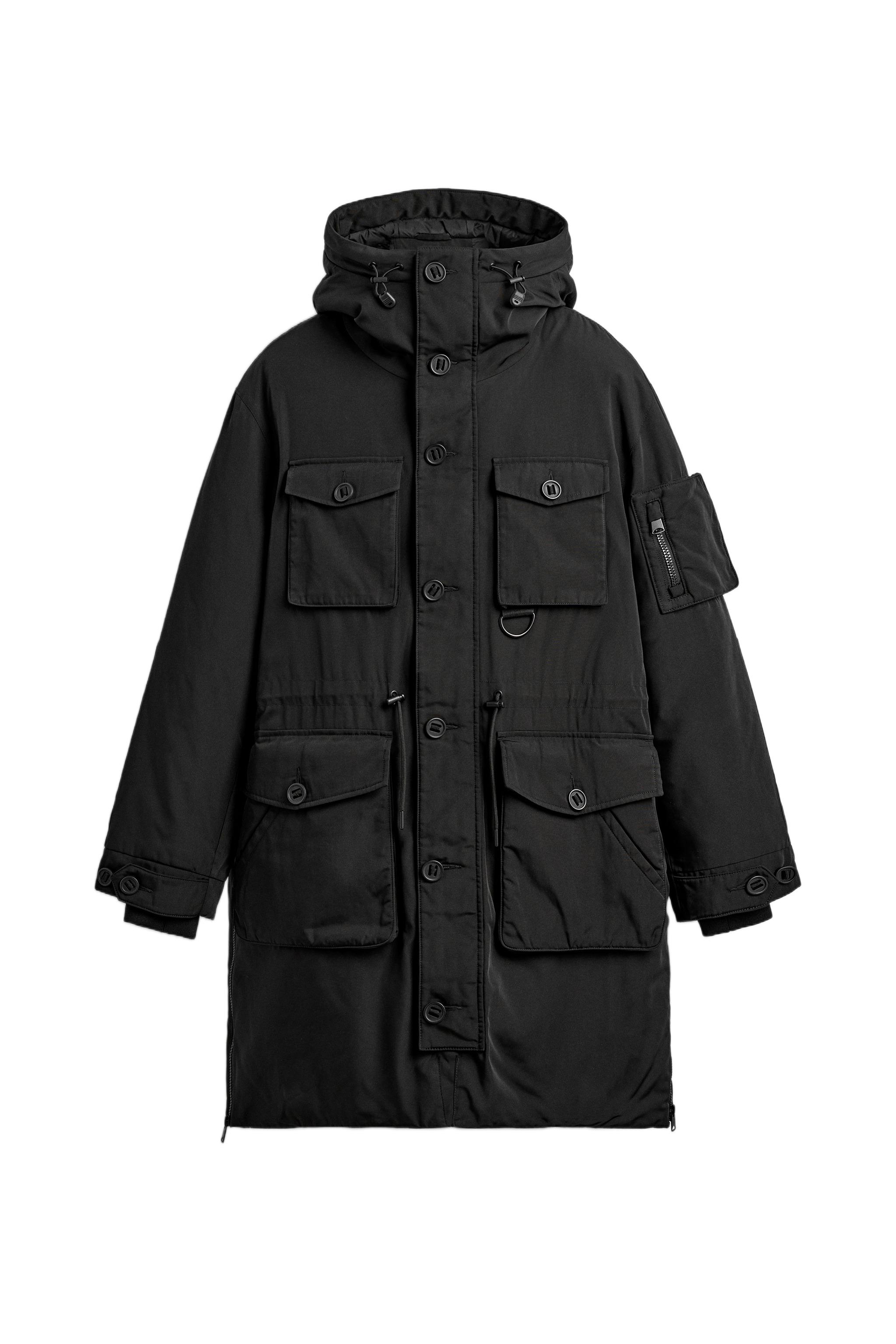 PARKA TÉCNICA ACOLCHOADA WATER REPELLENT - Preto | ZARA Brasil