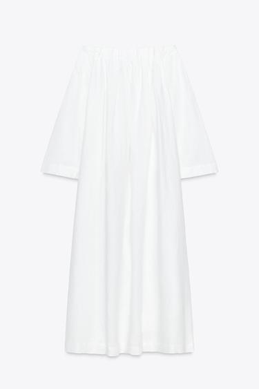 100% LINEN DRESS ZW COLLECTION - White by Zara - Image 5