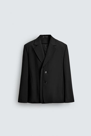 DETACHABLE LAPEL BLAZER SUIT - Black by Zara