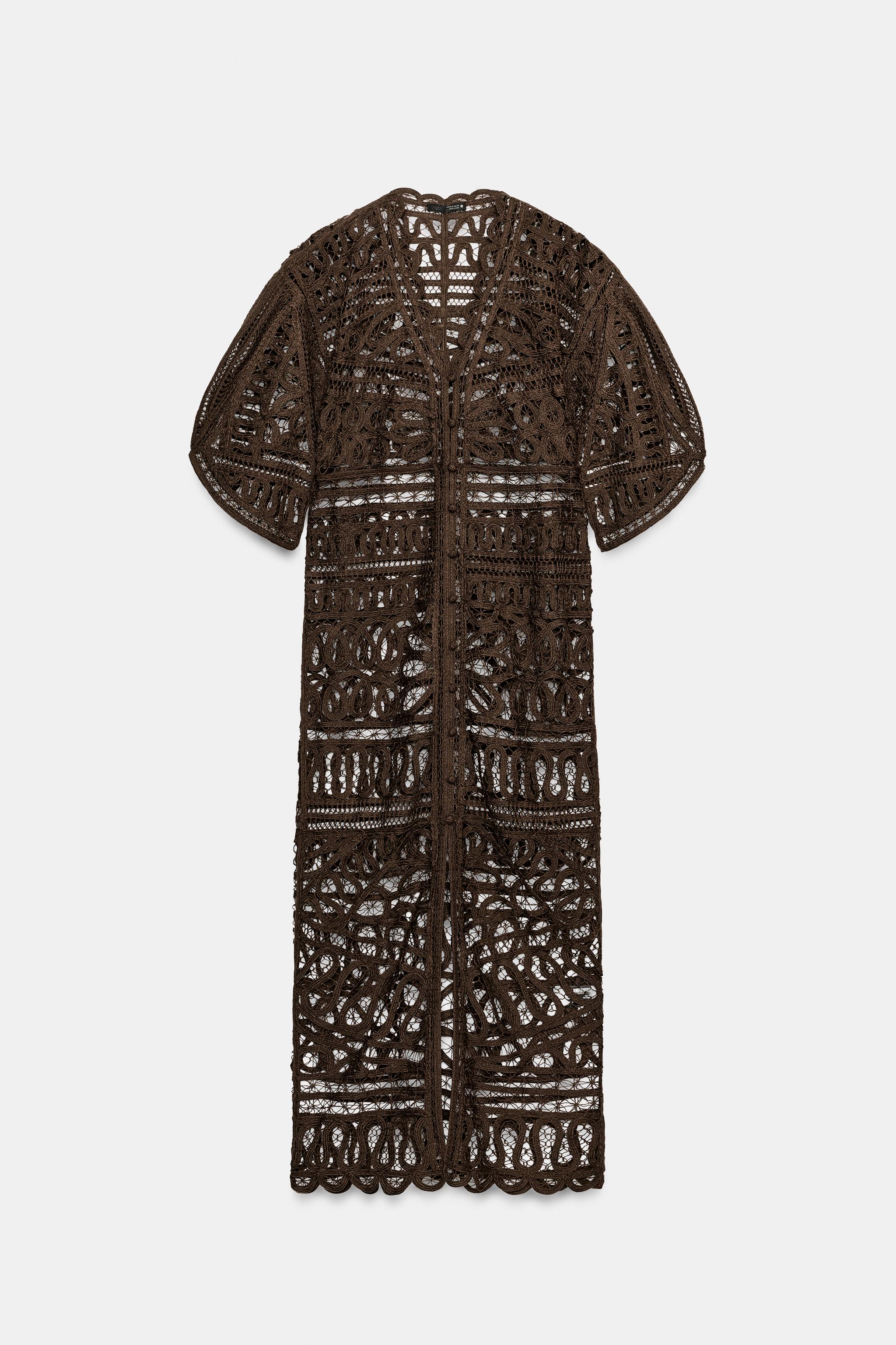 Женские платья Zara ZW COLLECTION LONG CROCHET DRESS — фото 5