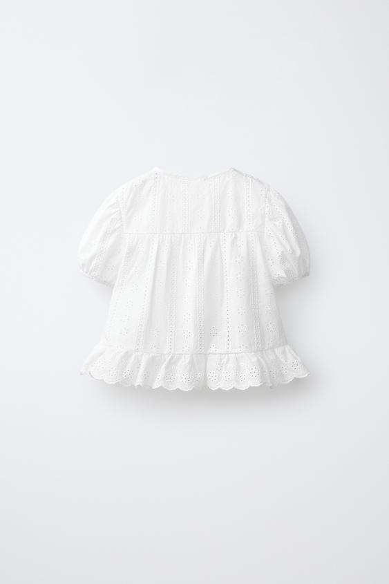 CHEMISE ROMANTIQUE BRODÉE - Blanc de Zara - Image 1