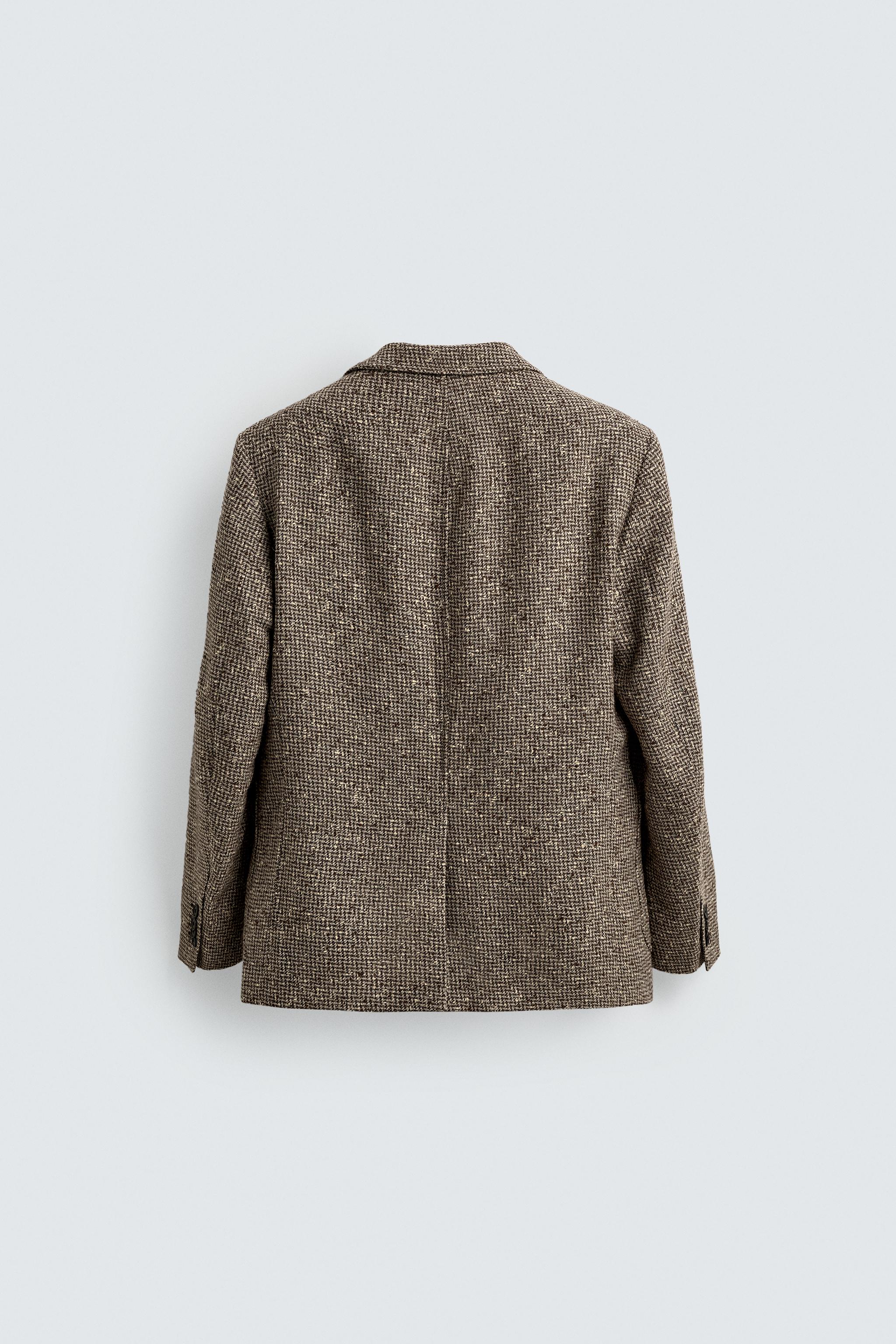 WOOL-COTTON TEXTURED BLAZER AARON LEVINE X ZARA - Brown | ZARA