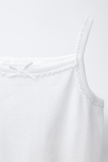 LOT DE TROIS HAUTS À BRETELLES - Blanc de Zara - Image 3