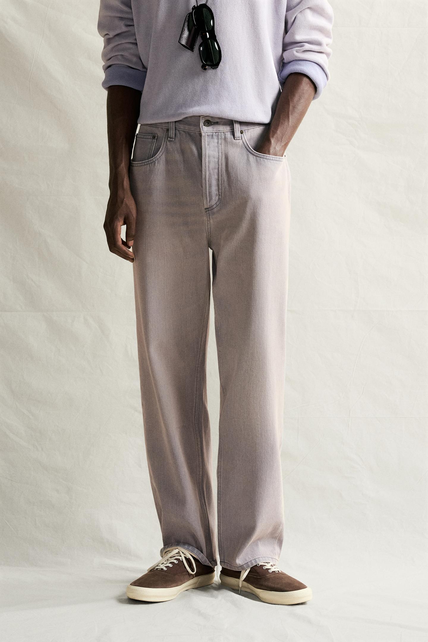 Мужские джинсы Zara Relaxed Ankle Fit, цвет: Светлый синий — фото 2