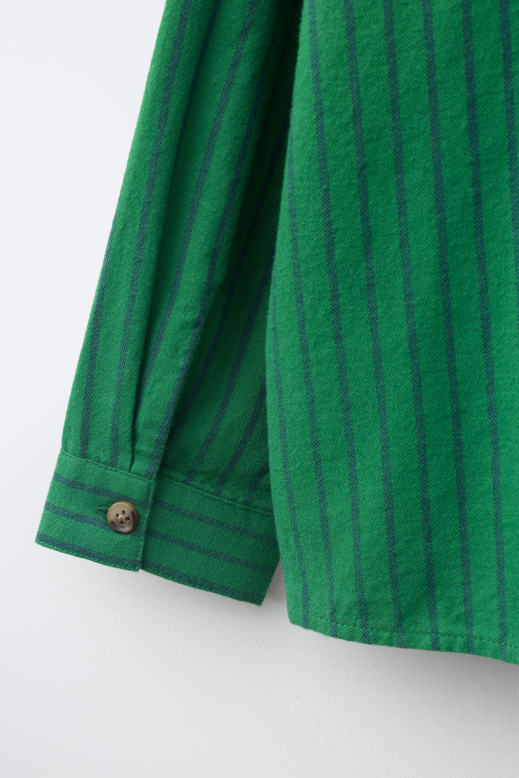 Детские рубашки Zara EMBROIDERED STRIPED SHIRT — фото 4