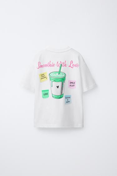 T-SHIRT IMPRIMÉ - Blanc de Zara - Image 1