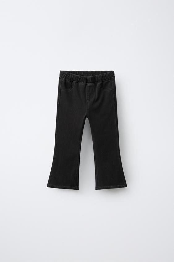 DENIM FLARE LEGGINGS - Black by Zara - Image 0