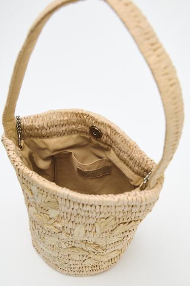 PANIER TRESSÉ MOTIFS - Beige clair de Zara - Image 4