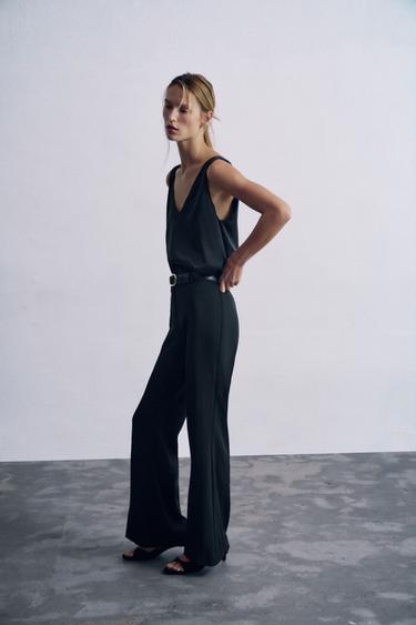 COMBINED BELTED JUMPSUIT - Black by Zara