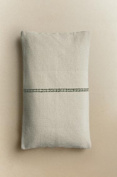DOUBLE LINE CUSHION COVER - Green by Zara