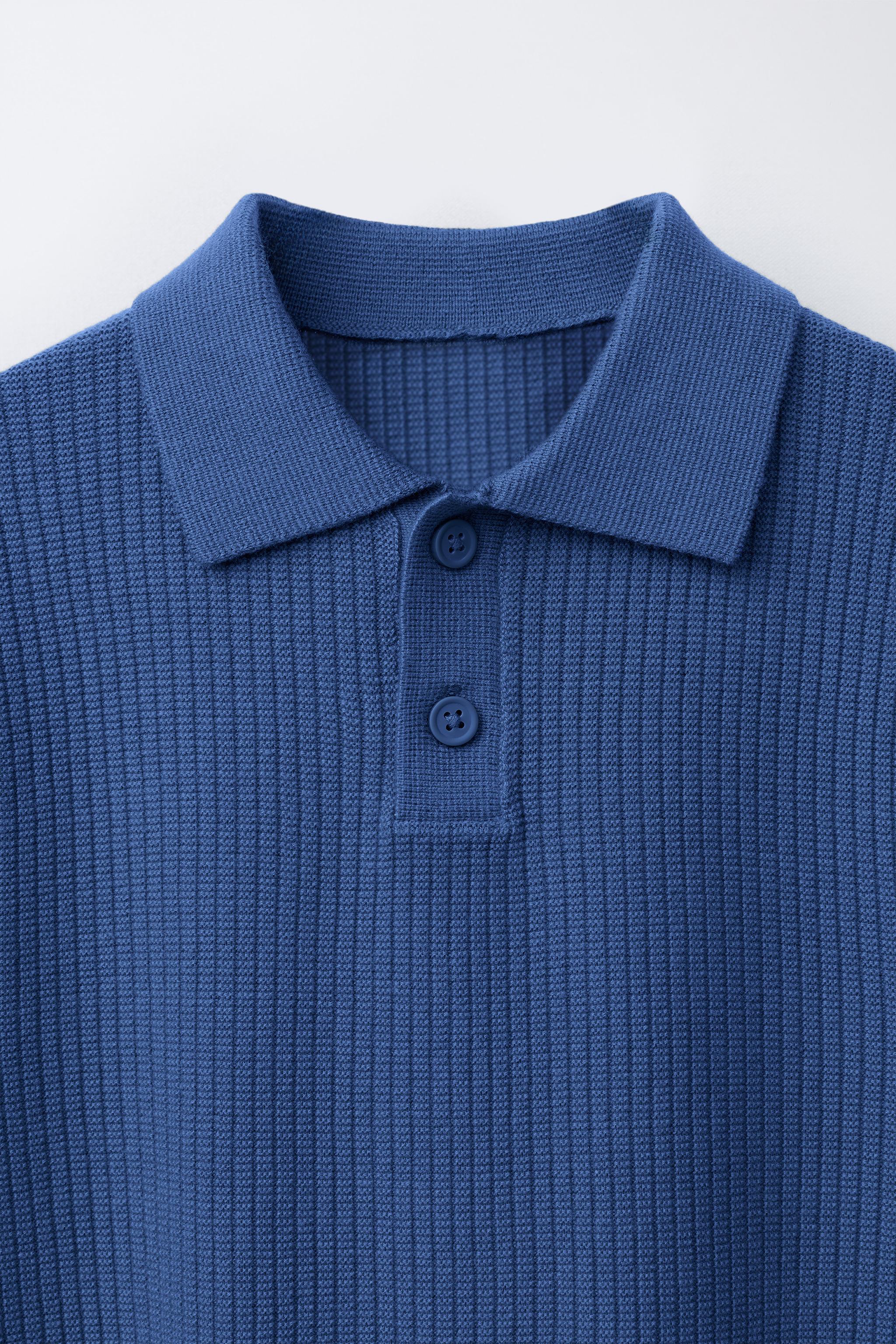BASIC RIB KNIT POLO SHIRT