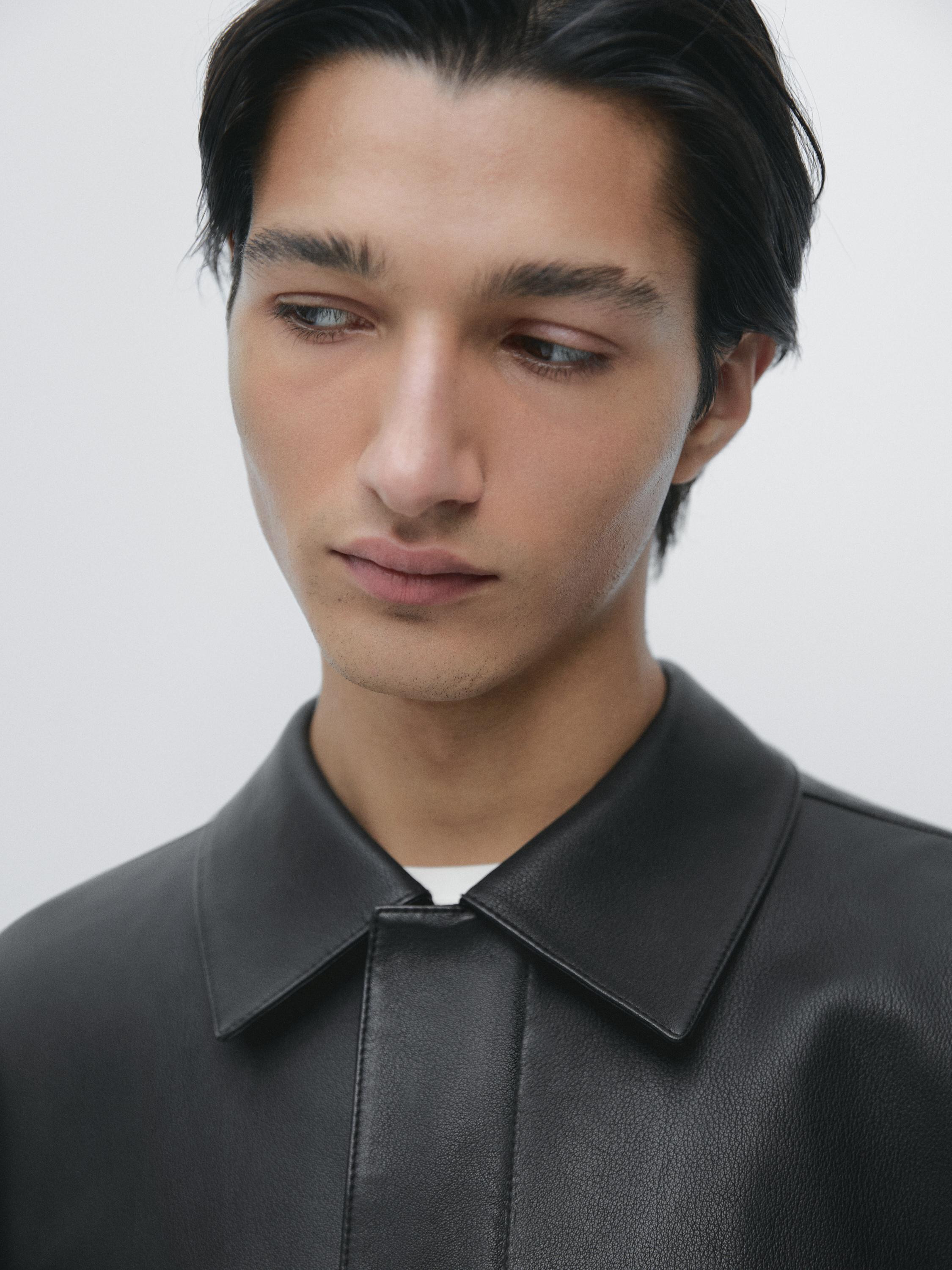 Nappa leather jacket with pockets