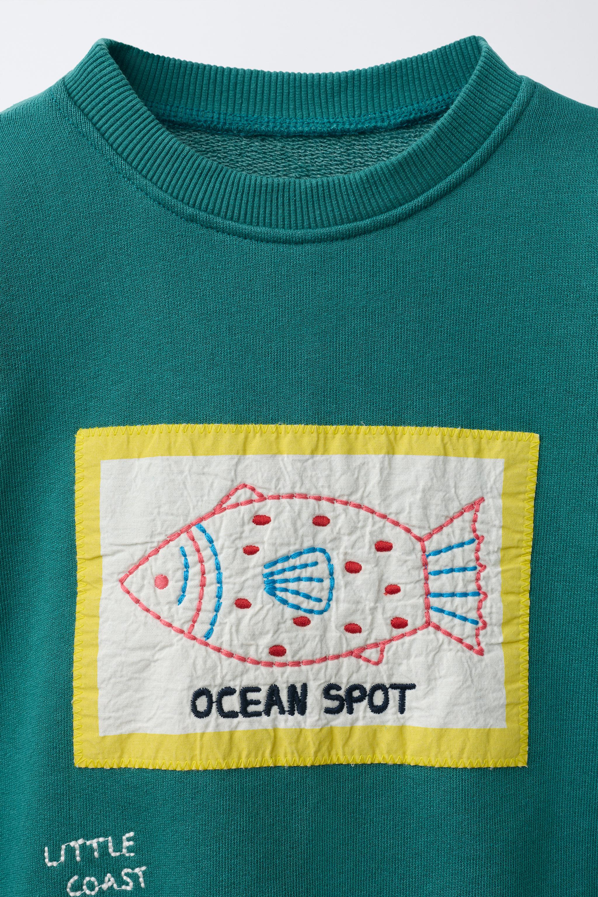 Детские худи Zara EMBROIDERED PATCH SWEATSHIRT — фото 4