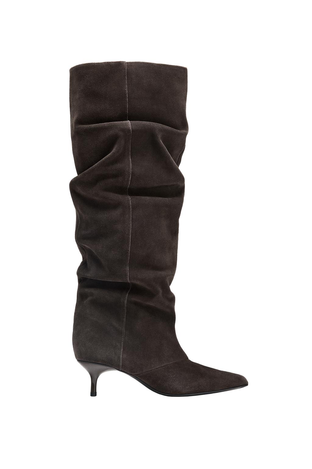 SUEDE KITTEN HEEL BOOT - image 3