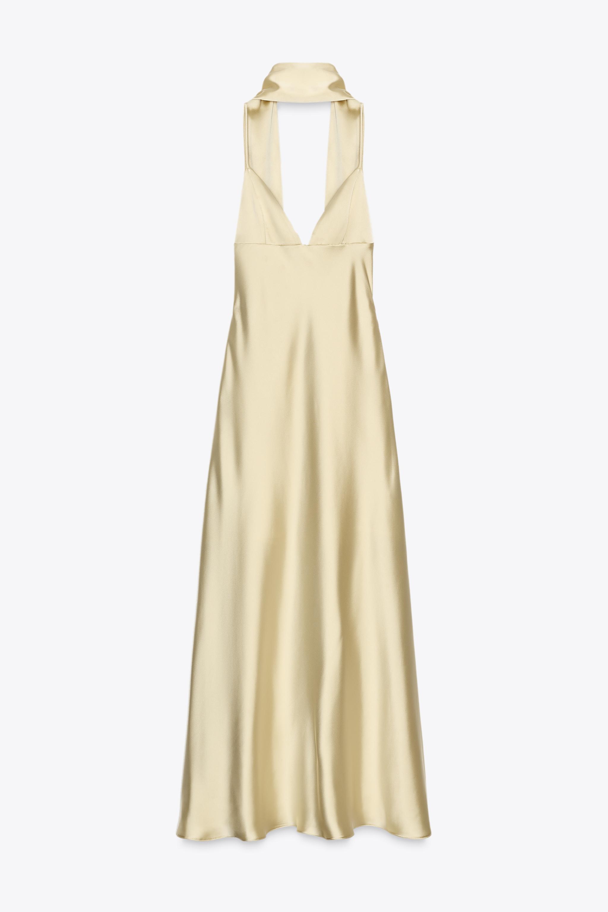 【ZARA】ウールコンビサテンワンピースグレイッシュ3039/002/826 org.jpg