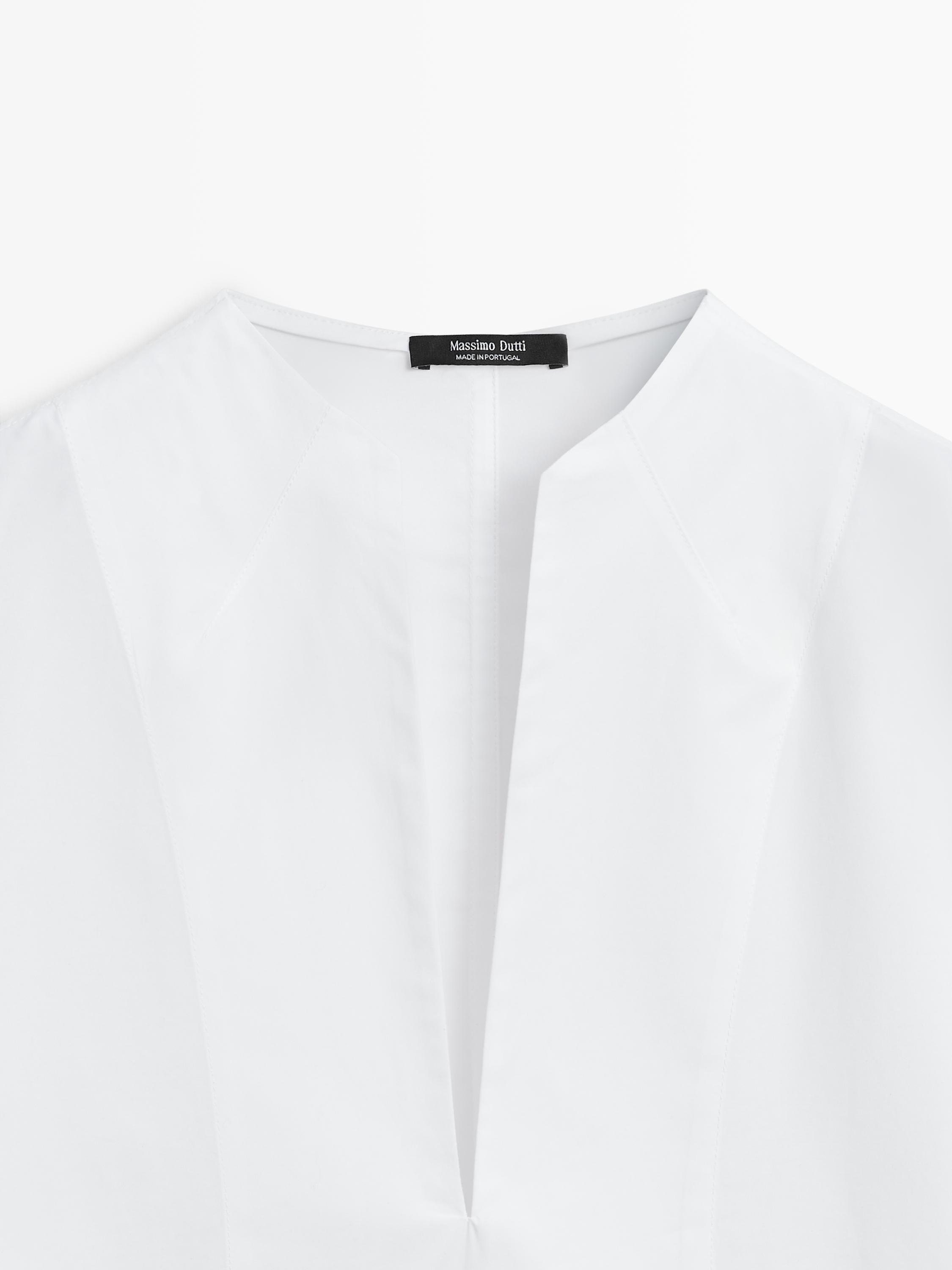 Poplin shirt with chest detailing