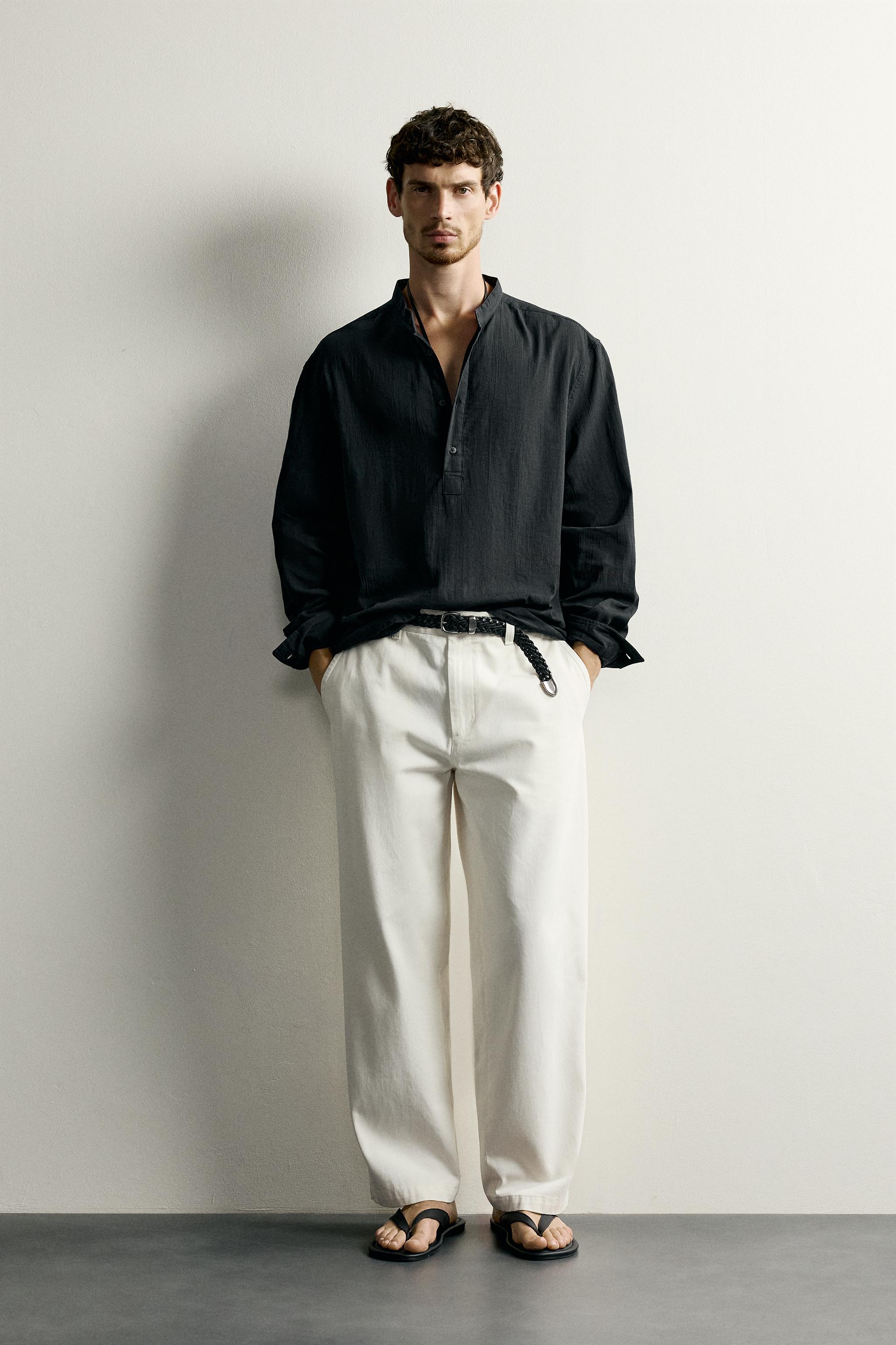Zara KIRIŞIK GÖRÜNÜMLÜ POLO YAKA T-SHIRT