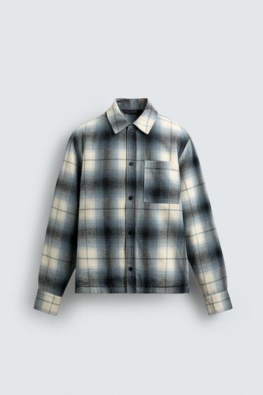 CONTRAST CHECK OVERSHIRT - Blue/White by Zara