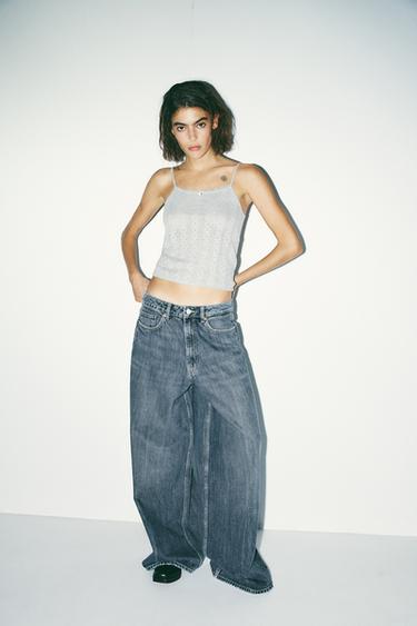 JEANS TRF BAGGY DE CINTURA BAIXA - Azul-marinho da Zara - Imagem 0