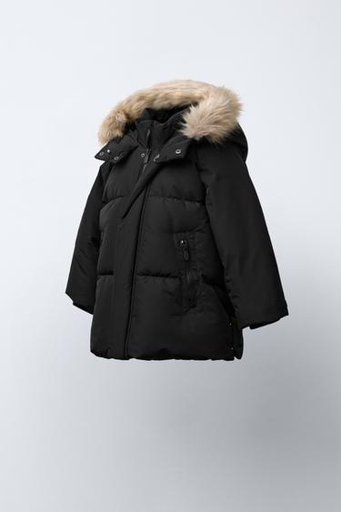 LONG WATER-REPELLENT AND WIND-RESISTANT FEATHER DOWN PUFFER JACKET - Black by Zara
