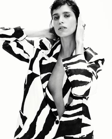 ZW COLLECTION ANIMAL PRINT BLAZER - Black / White by Zara