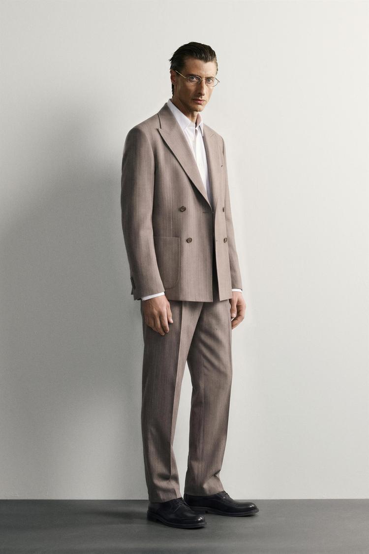 Blazer cruzado de rayas diplomáticas de corte regular 4