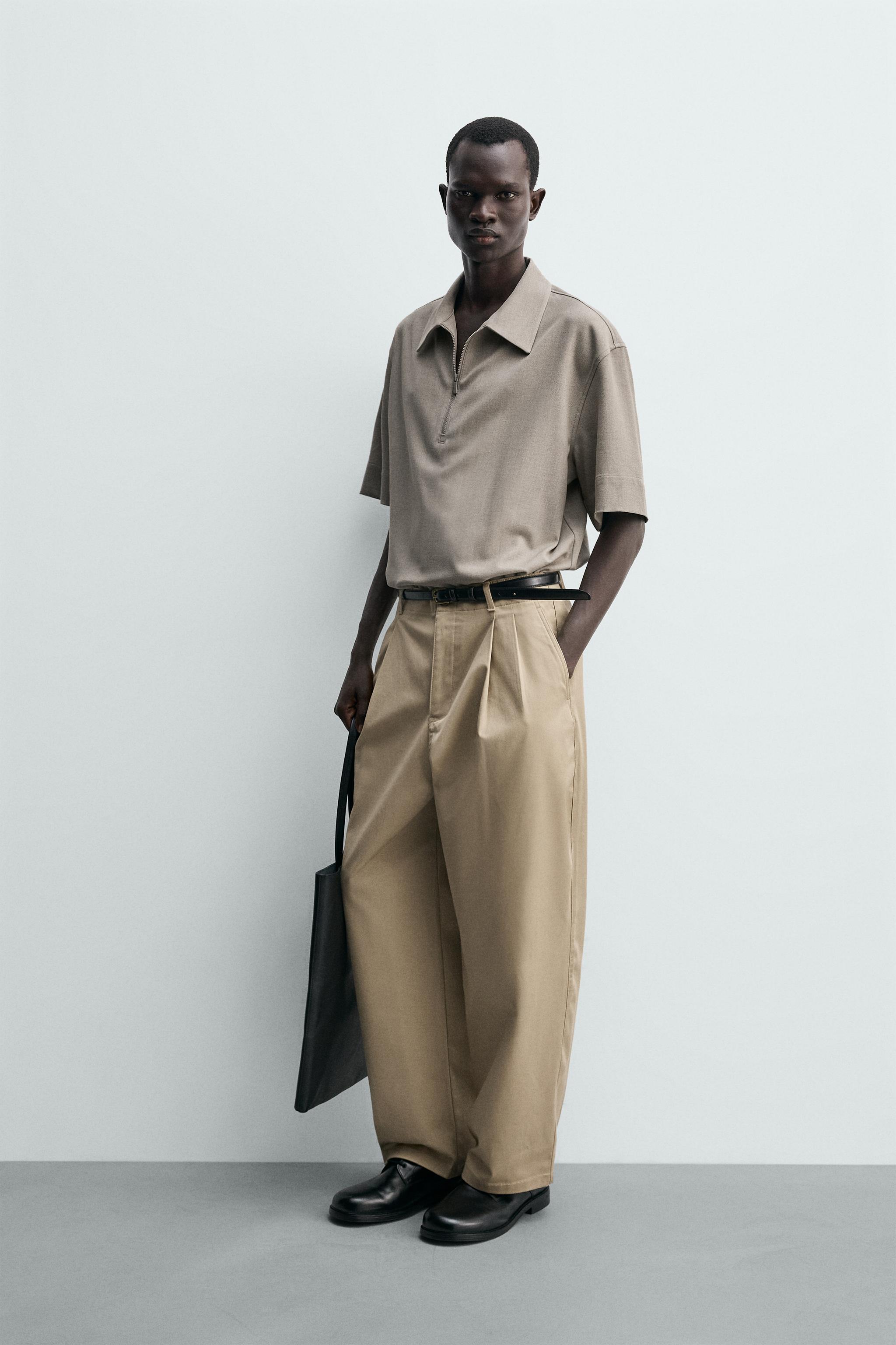 Мужские рубашки Zara TECHNICAL ZIP POLO SHIRT — фото 4