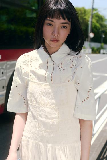ZW COLLECTION 刺繍入りシャツエクリュZaraのZW COLLECTION 刺繍入りシャツ - エクリュ 