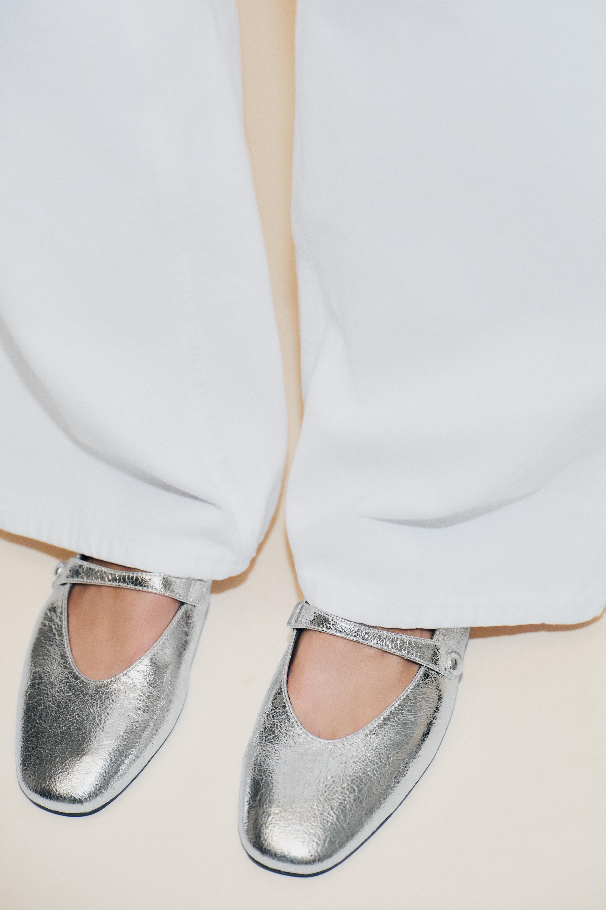 METALLIC EFFECT BALLET FLATS