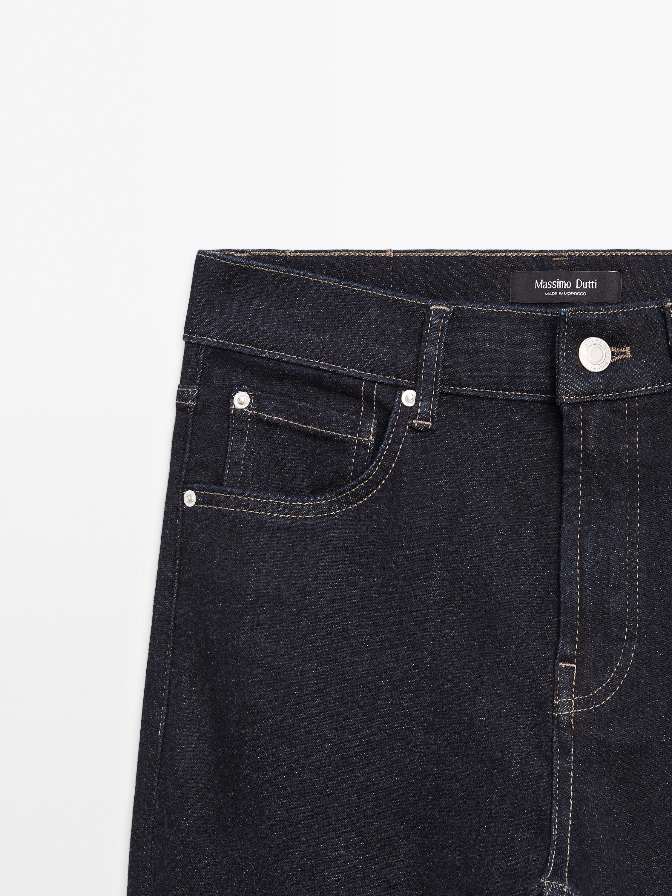 High waist bell bottom skinny jeans