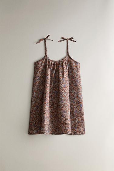 KIDS' FLORAL BEACH DRESS - Burgundy by Zara - Image 0