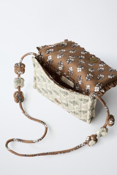 FLORAL CROSSBODY BAG - Ecru White by Zara - Image 3