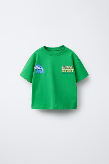 CAMISETA ESTAMPADA SURF - Verde de Zara