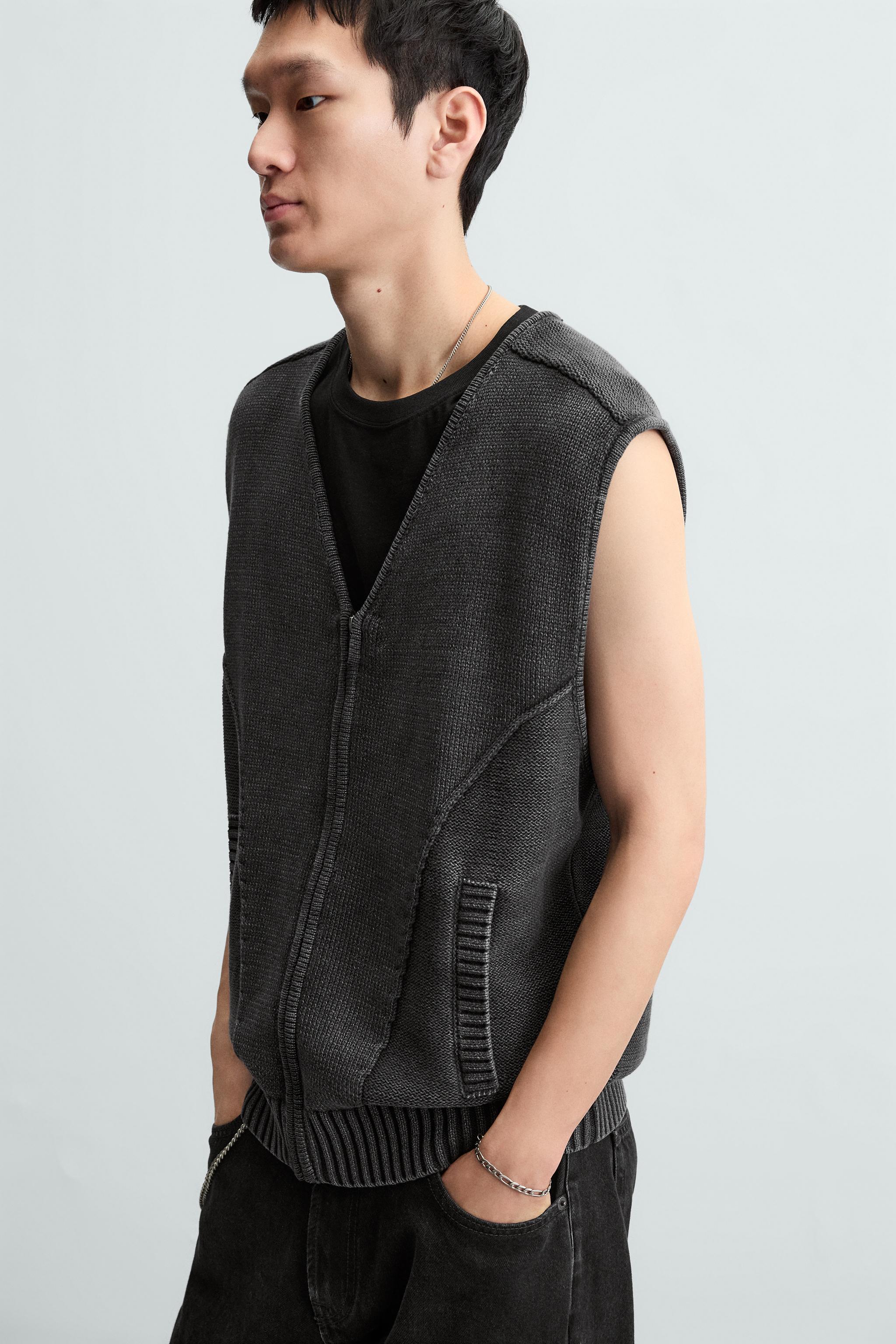 WASHED KNIT VEST - Anthracite Grey | ZARA Australia