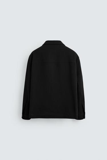 COMFORT TEXTURED OVERSHIRT - Black by Zara