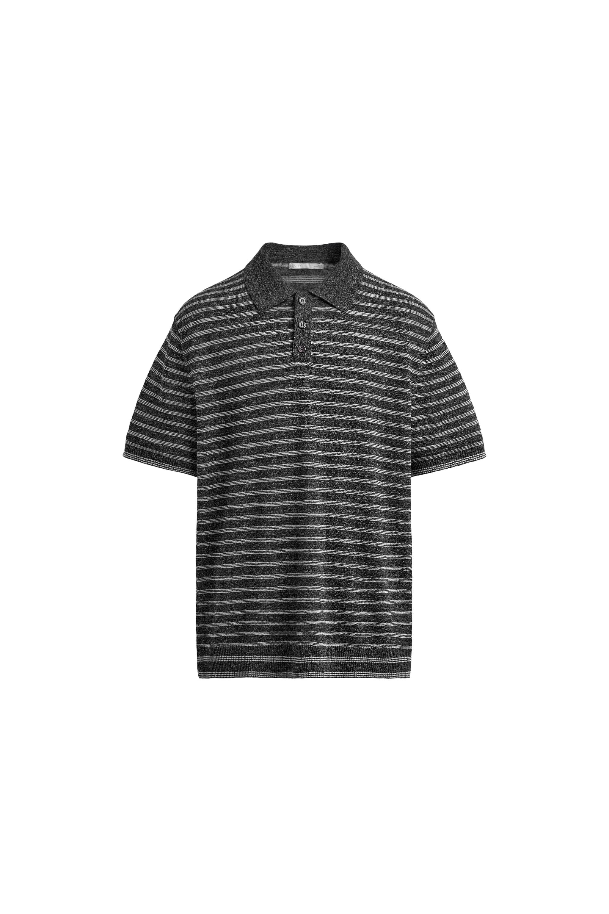 KNIT LINEN COTTON BLEND POLO SHIRT - striped | ZARA United States