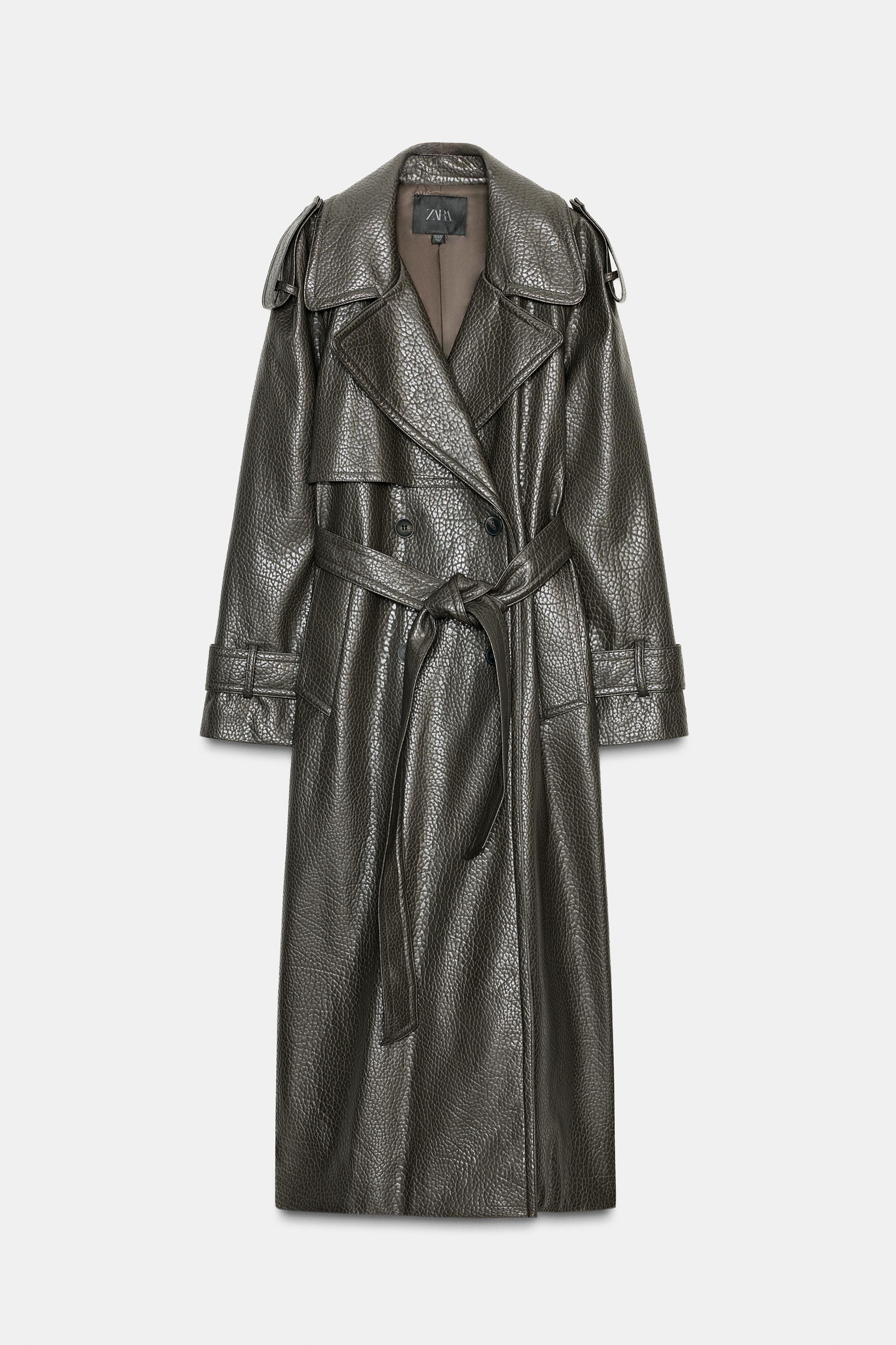 zara フェイクレザーコート フェイクレザーコート - カーキ | ZARA Japan / 日本